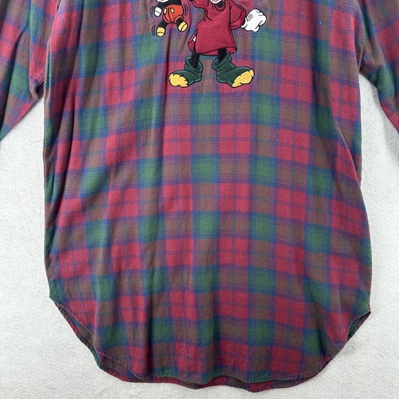 Vintage Walt Disney World Minnie Flannel Nightgown Women's SM Plaid Sleep Wear - Picture 4 of 14
